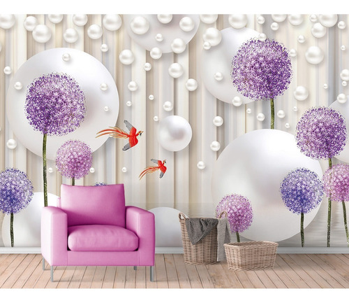 Papel De Parede Painel Ades. Floral, Natureza, Infantil 13m²