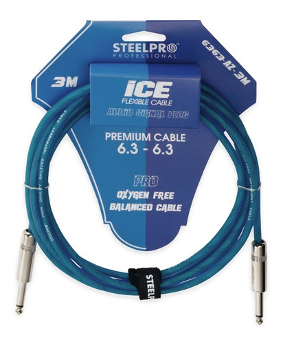 Cable Profesional Para Guitarra 3m Plug6.3-plug6.3 Steelpro