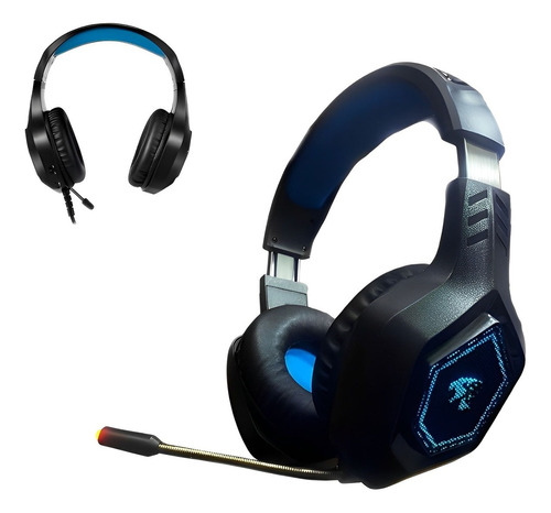 Headset Fone Ouvido Gamer Pc Celular Ps4 Ps5 Xbox Led Azul