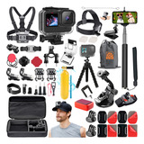 Kit Aventura P Gopro Hero 11 Completo Case 61 Peças + Bastão