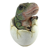 Diseño Toscano Baby Tyrannosaurus Rex Dino Egg Statue