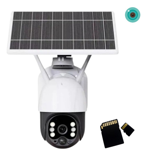 Kit 6 Câmeras Bateria Solar Wifi Ip66 Ir Fhd + 6 Sd 128gb 