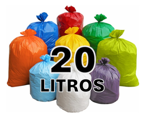 Saco De Lixo Colorido 20 Litros 500un Comum