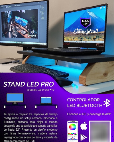 Stand Led Para Monitor O Notebook