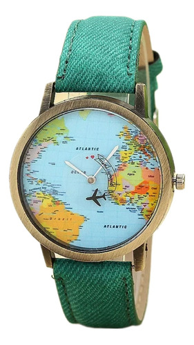 Reloj Mapa Mundo, Viajero, Unisex, Mapa Mundial.