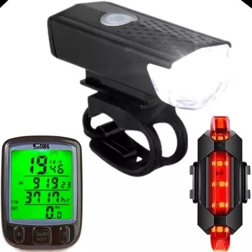 Kit Farol Bike Led 300 Lumens + Velocímetro Gps Cronômetro 