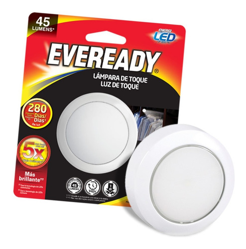 Luz De Toque Linterna Led Eveready Autoadhesiva Para Placard