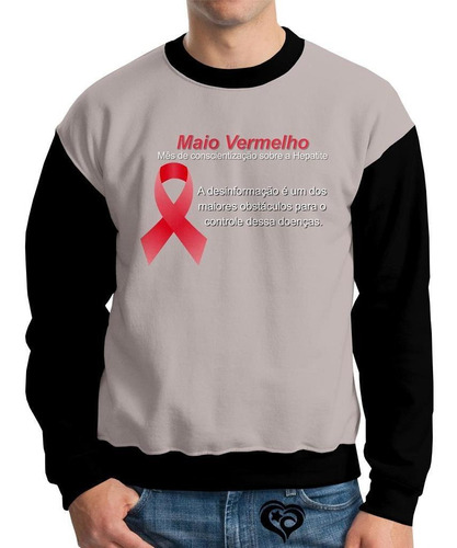 Moletom Maio Vermelho Infantil Unissex Blusa Casaco