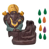 Elefante Ganesha Quemador Incienso + Cono De Incienso 0334