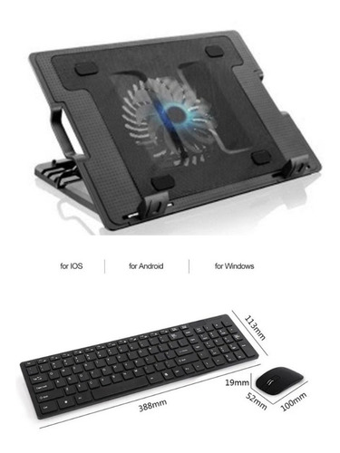 Kit Para Notebook Samsung Book I5 Teclado Mouse, Base Cooler