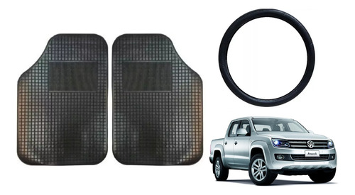 Cubre Alfombra 2 Piezas Auto + Cubre Volante 38 Cm Vw Amarok