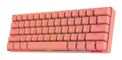 Teclado Mecánico 60% Bluetooth Switch Red- Daidai Stk61 Rosa