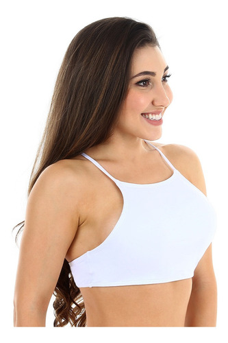 Top De Biquíni Cropped Bojo Removível Alça Fina Busto Avulso