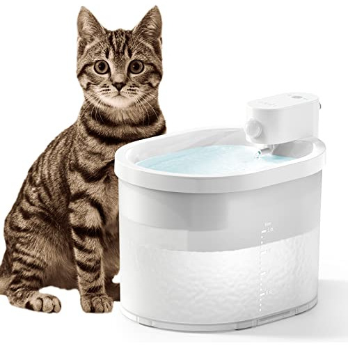 Fuente De Agua Gatos, Inalámbrica Y Batería, 67 Oz/2 ...