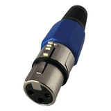 Conector Xlr Canon Hembra 3 Pines Plateado / Azul  X10