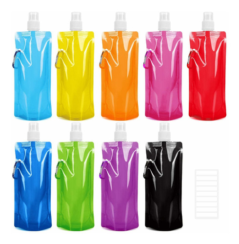 Tomnk 9 Botellas De Agua Plegables Reutilizables Para Cantin