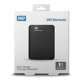 Disco Duro Portátil Elements 1tb Usb 3.0 Negro Wd  C