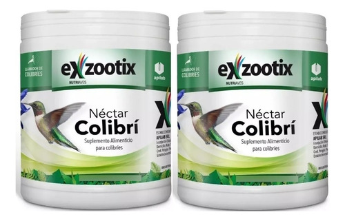 Alimento Nectar Colibri Picaflor Exzootix 300g X2 Unidades Color Verde