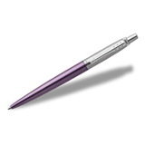 Boligrafo Parker Jotter Acero Inox Y Violeta Personalizada