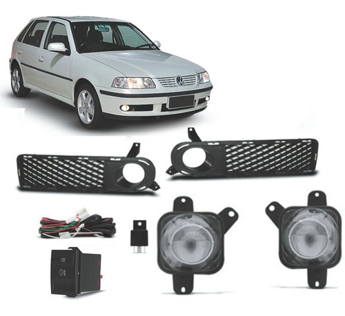 Kit Farol Milha Gol G3 99 2000 01 2002 2003 Fase 1 Projetor