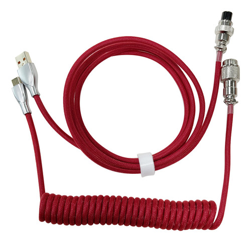 Nuevo Cable Usb-c En Espiral 2 En 1 Para Teclado Mecánico