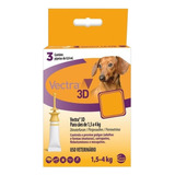 Pipeta Antiparasitário Para Carrapato Ceva Vectra 3d Para Cão De 1.5kg A 4kg Cor Amarelo