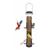 Metal Bird Feeder Tube Hanging Wild Bird Seed Feeder Aluminu