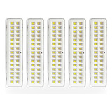 Kit 5 Luminária De Emergência Autônoma De Leds 30l 2w Elgin