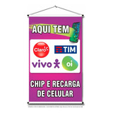 Banner Venda De Chip E Recarga De Celular 33x50cm