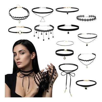 13 Gargantilla Choker Necklaces Black Lace,accesorios Collar | MercadoLibre