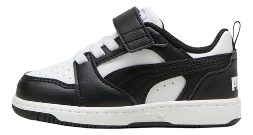 Puma Rebound V6 Lo Inf Para Niño Color Negro, Blanco
