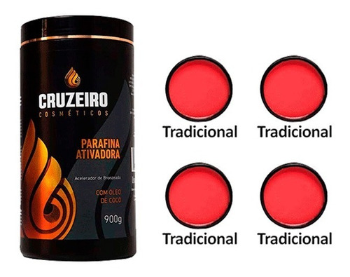Kit 4 Parafina Ativadora Cruzeiro Bronzeamento Natural +fita
