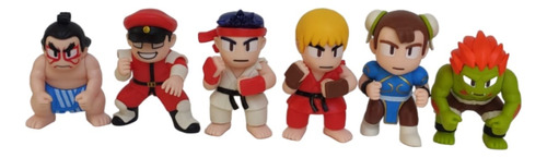 Set 6 Figuras Gashapone Street Fighter Ken Ryu Blanka Bison