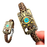 Pulsera Tejida Legend Of Zelda Brazalete De Acero Y Piel