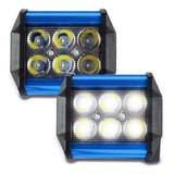  Par Faro 6 Hiper Led 4x2 Auxiliar Dually Estrobo Azul Rmb