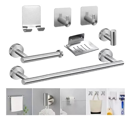 7pzs Juego De Accesorios De Baño Completo 304 Inoxidable