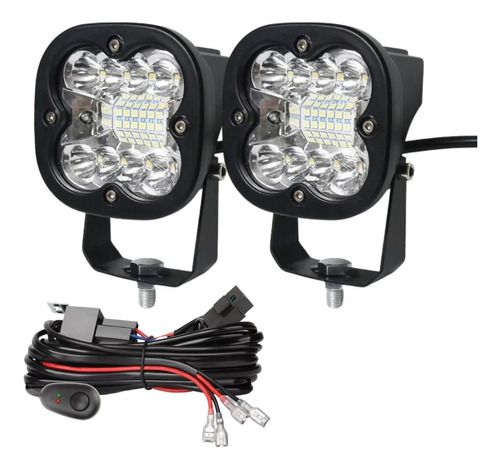 Neblineros Focos Cree Led 12/80v + Cableado Ramal 2 Metros 