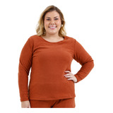 Blusa Soft Térmica Pijama Moda Básic Casual Plus Size 20424a