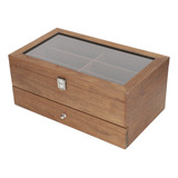 Caja De Gafas De Madera Con 12 Ranuras Y Vitrina De Doble Ca