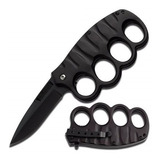  Navaja Boxer Con Cuchillo Manopla Black Defensa Personal