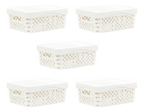 Set 5 Cajas Organizadoras Trendy Box 12lts Apilable Multiuso