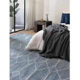 Alfombra Carpeta Moderna Azul Y Blanco 190 X 133 Cm Mihran