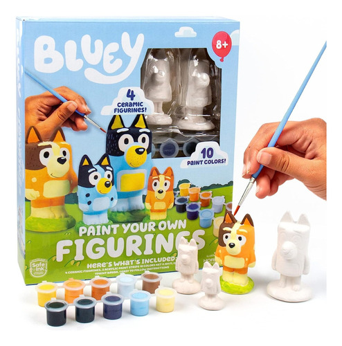 Bluey Pinta Tus Propias Figuras Figuras De Bingo De Cerámica