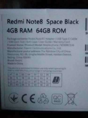 Celular Redmi Note 8 Com Bateria Viciada ( Precisa Trocar ) 