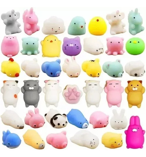 50pcs Mini Mochi Squishy Squeeze Toy Fidget Toy Kit Random