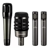 Kit 4 Microfones Audio Technica Atm Drum 4 Atm 250 Atm 650 2 Atm 450