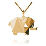 Dije Origami Elefante De Plata Con Acabado En Oro Color Dorado