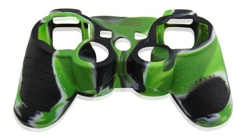 Funda Silicon Compatible Con Control Ps3 Verde Con Negro