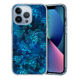 Funda Compatible Con iPhone 14 Pro Max, Bonita Acuarela Azul