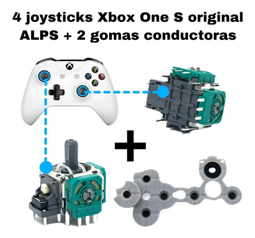 4 Joystick Potenciometro Xbox One S + 2 Goma Conductora